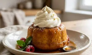 Baba au rhum, un délice moelleux nappé de sirop, couronné de chantilly vanillée et garni de framboises. Une recette à savourer !