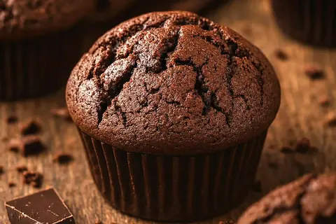 Un délicieux muffin au chocolat, parfait pour une recette facile.