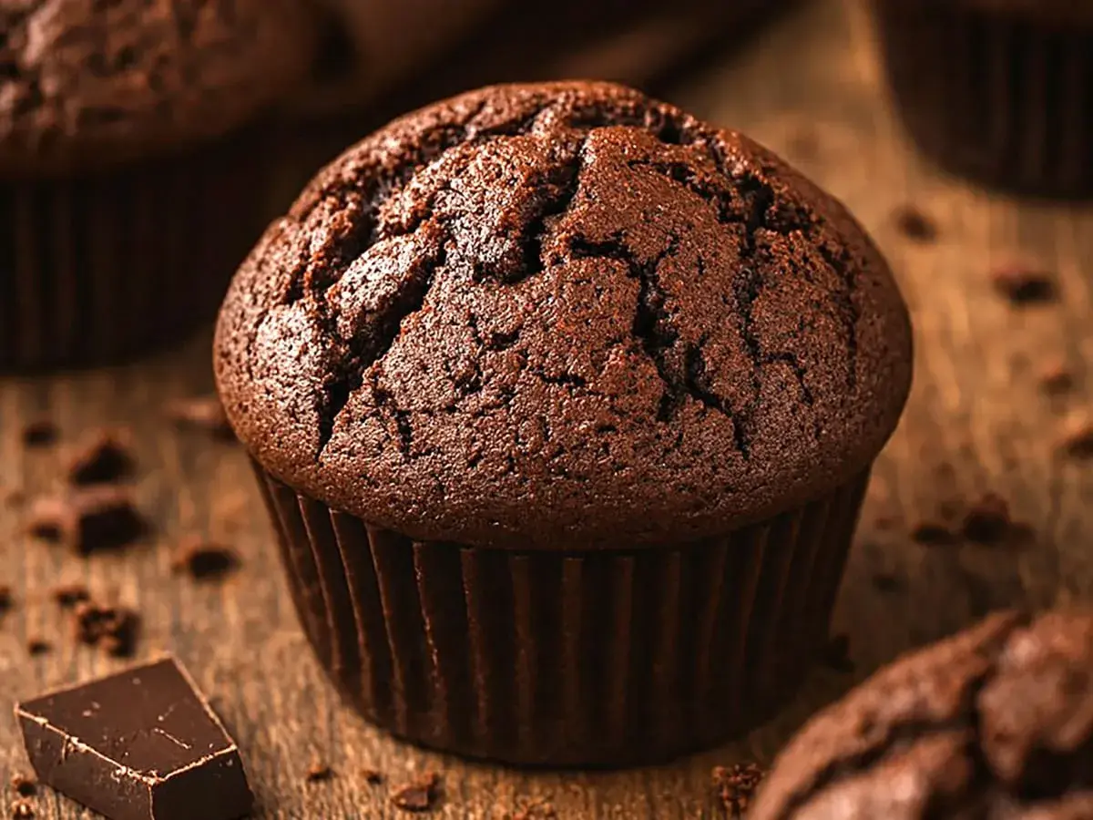 Un délicieux muffin au chocolat, parfait pour une recette facile.