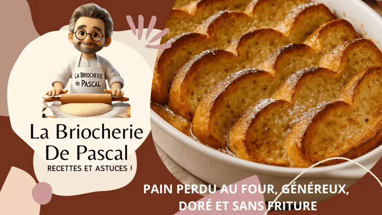 Un délicieux pain perdu au four, doré et généreux, prêt à être dégusté. La Briocherie de Pascal vous propose cette recette sans friture.