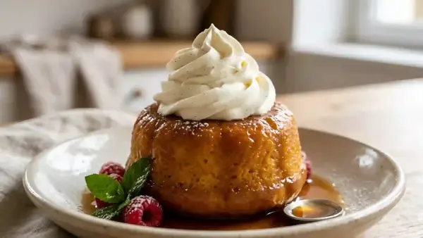 Baba au rhum, un délice moelleux nappé de sirop, couronné de chantilly vanillée et garni de framboises. Une recette à savourer !